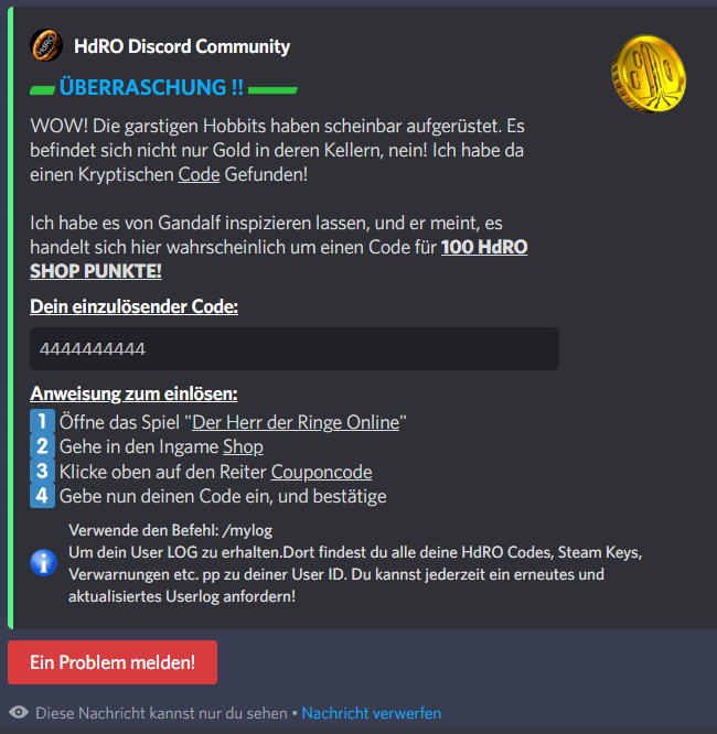 Anklicken zum Zoomen hobbit punkte code