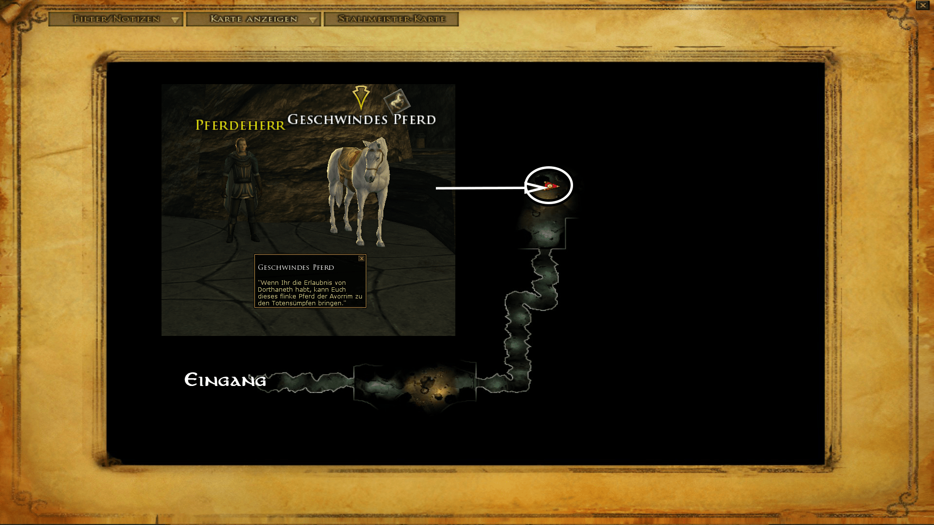 Stallmeister nach Totensümpfe - zum vergrößern anklicken Stallmeister nach Totensümpfe - zum vergrößern anklicken