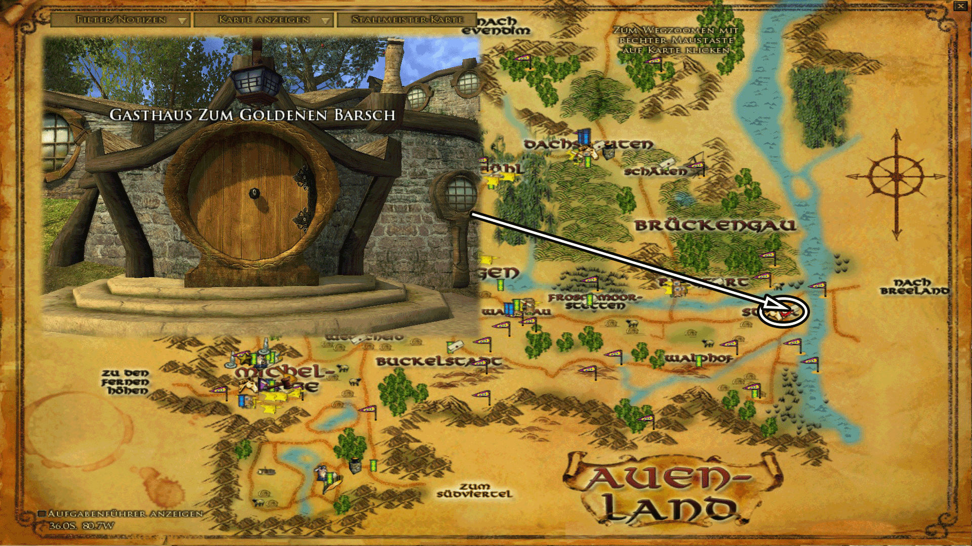 Gasthaus Goldener Barsch - Karte anklicken zum vergrößern Gasthaus Goldener Barsch - Karte anklicken zum vergrößern