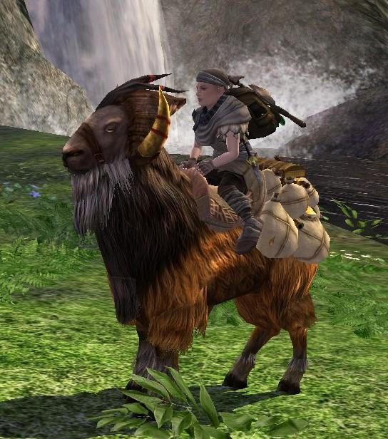 schatzbepackte ziege