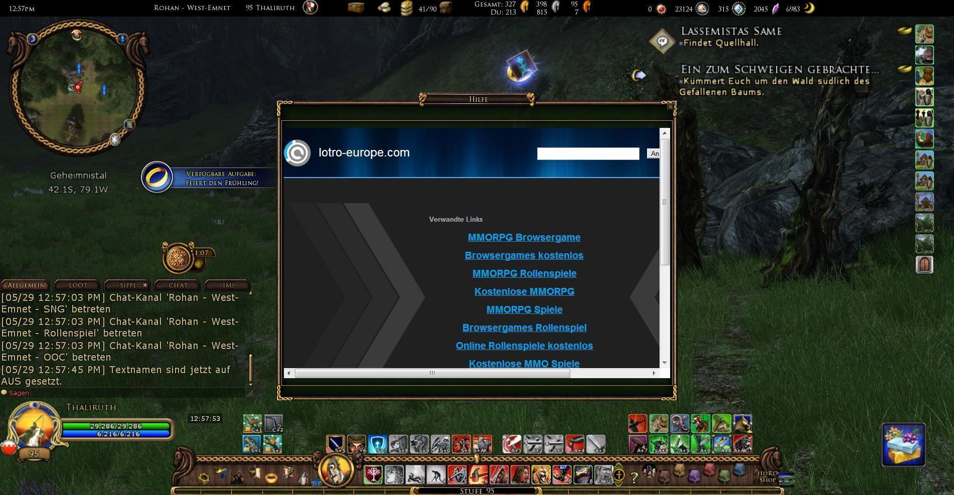 So sieht das Support bzw Hilfe Fenster beim 1. Aufruf aus. Jedoch ist dieses Bild nur von kurzer Dauer ScreenShot00007
