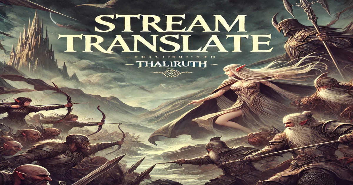 Die Grafik zeigt den Text Stream Translate